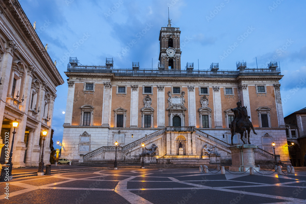 Rome City Hall at night