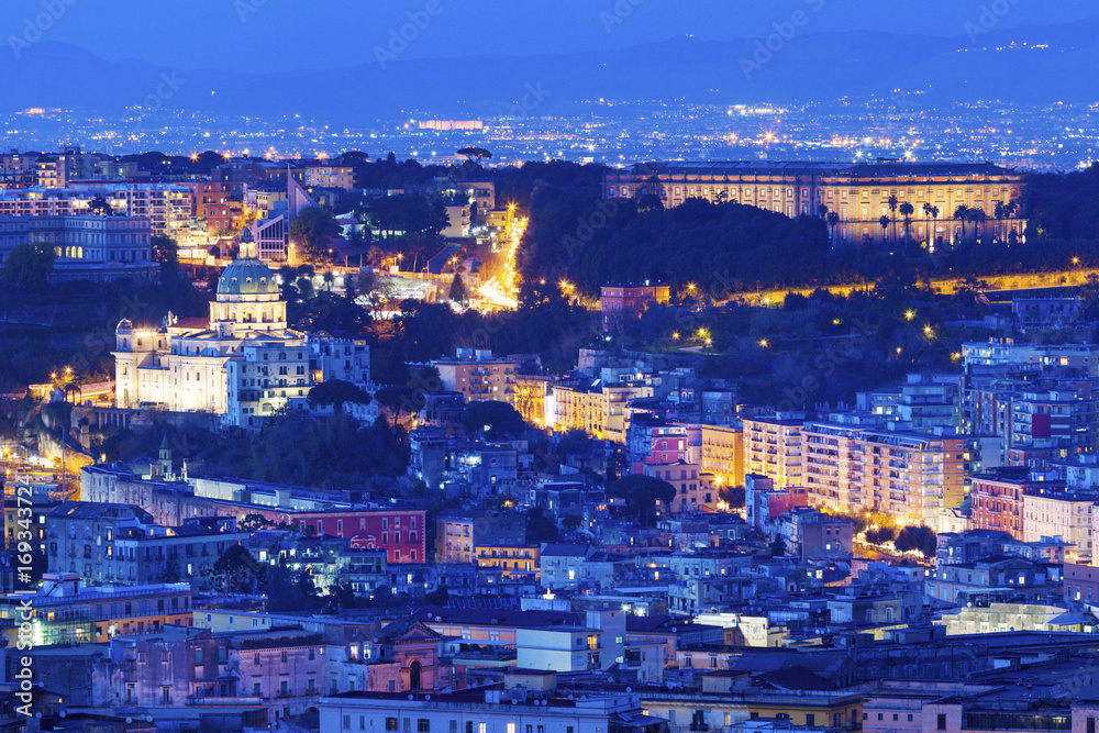 Panorama of Naples at night