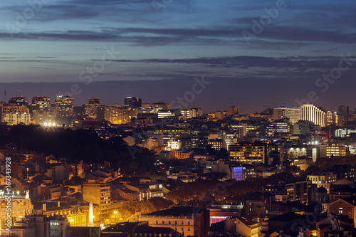 Panorama of Lisbon at night