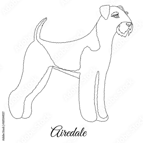 Airedale dog outline