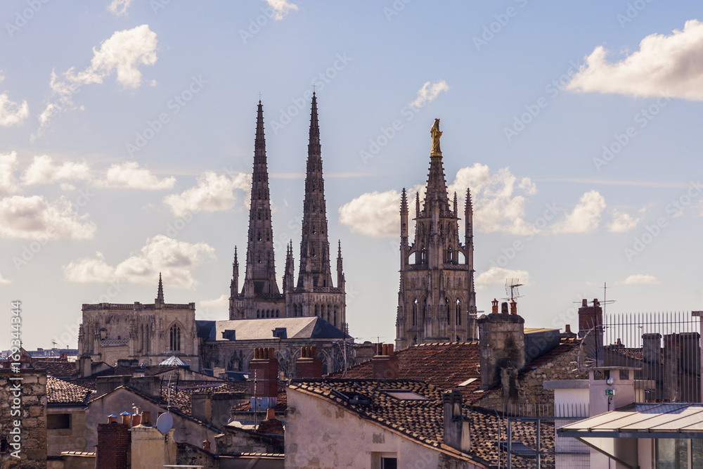 Saint Andre Cathedral on Place Pey-Berland in Bordeaux