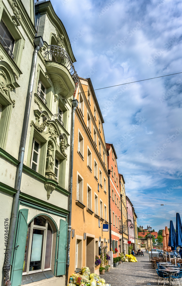 Buildings in the Old Town of Regensburg, Germany
