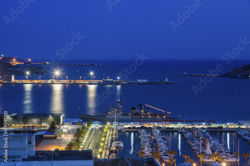 Fotografie Port of Cartagena at night
