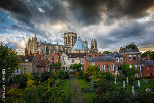 Ultra wide angle shot of the York Minster and surrounding countryside in Yorkshire, England, UK