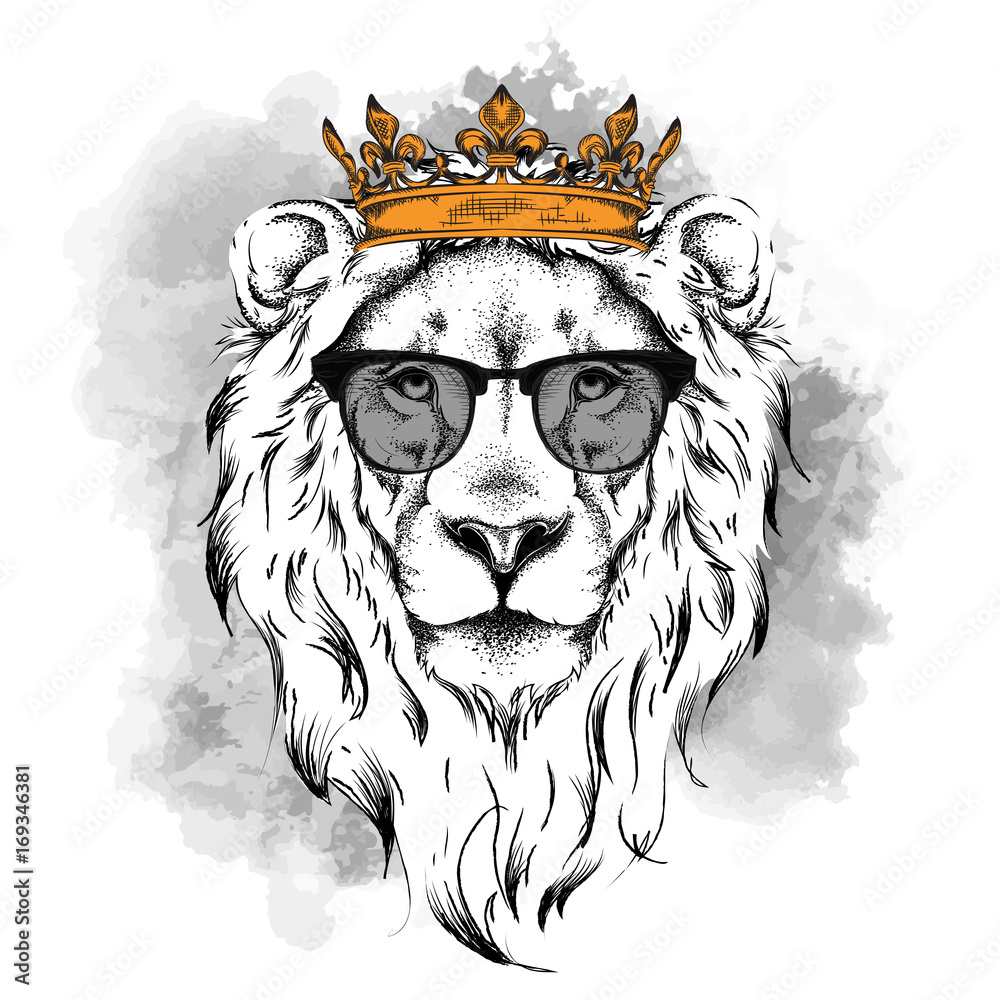 Lion With Crown Drawing