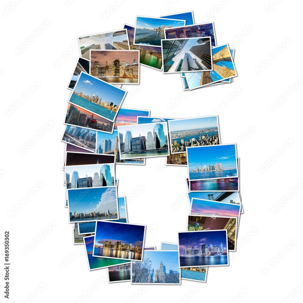 Naklejka premium Number made of new york photos