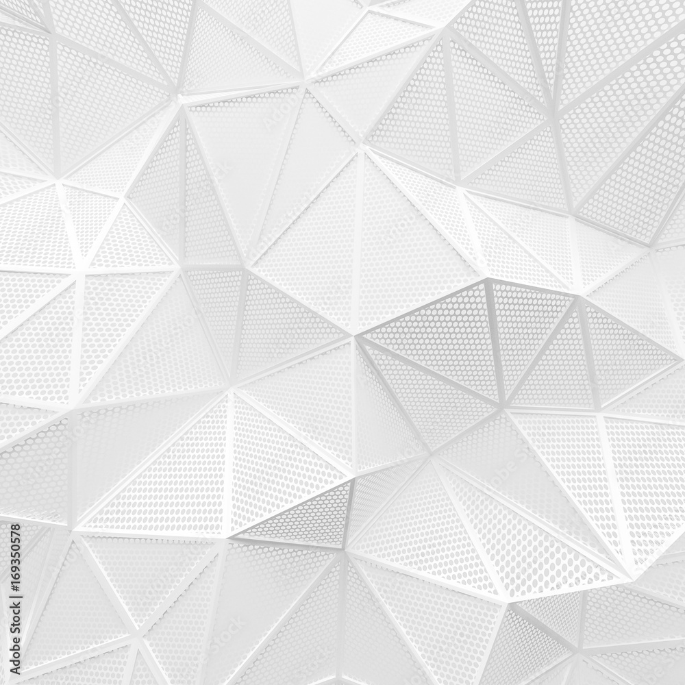 abstract white low poly background hole mesh circle pattern 3d render.  blank empty backdrop with copy space technology modern future business  style concept. Stock Illustration | Adobe Stock