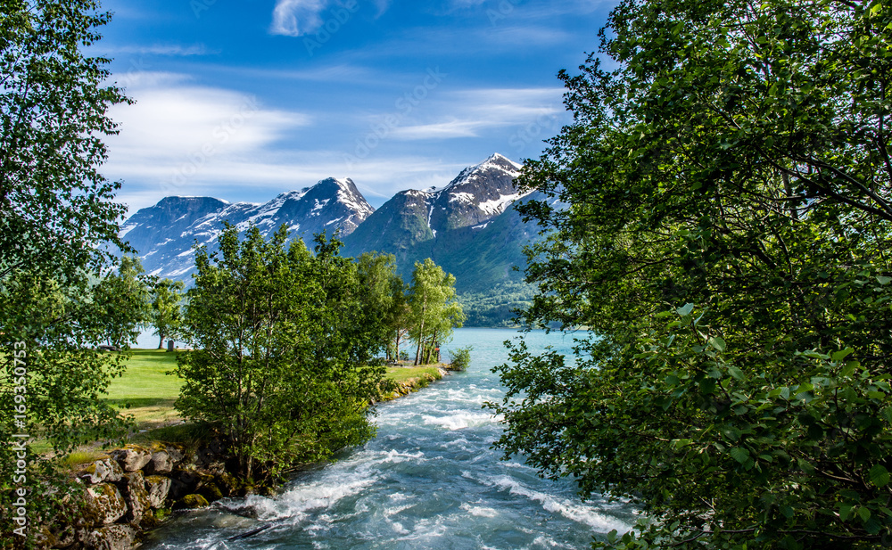 Stream into fjord