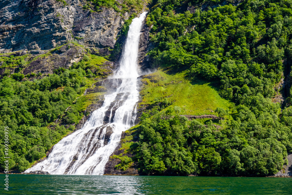 Waterfall on mountain