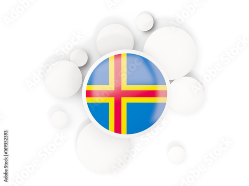 Round flag of aland islands with circles pattern