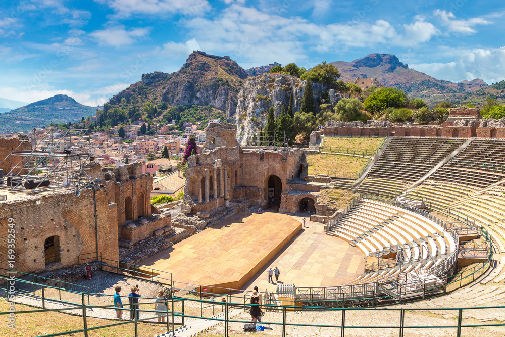 Ancient Greek theater in Taormina, Sicily