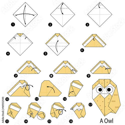 step by step instructions how to make origami A Owl