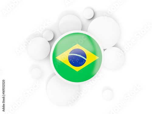 Round flag of brazil with circles pattern