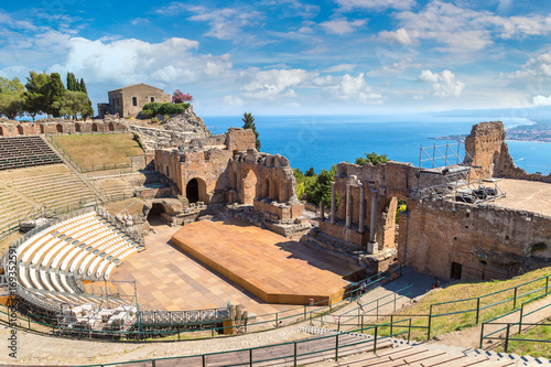 Ancient Greek theater in Taormina, Sicily