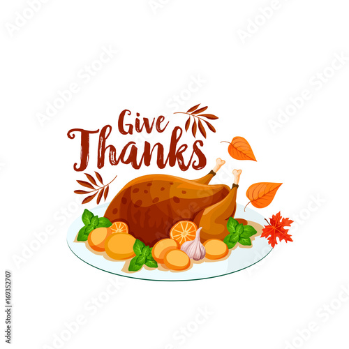 Thanksgiving turkey icon for holiday dinner design