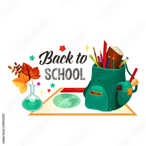 Back to School vector chemistry lesson poster