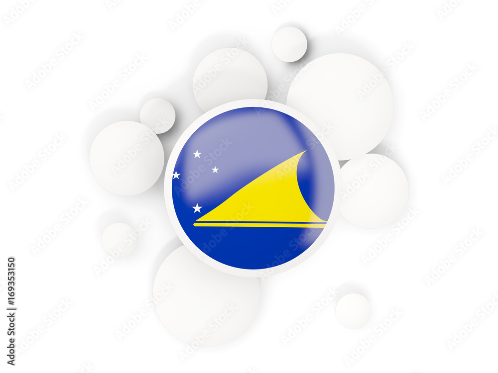Round flag of tokelau with circles pattern
