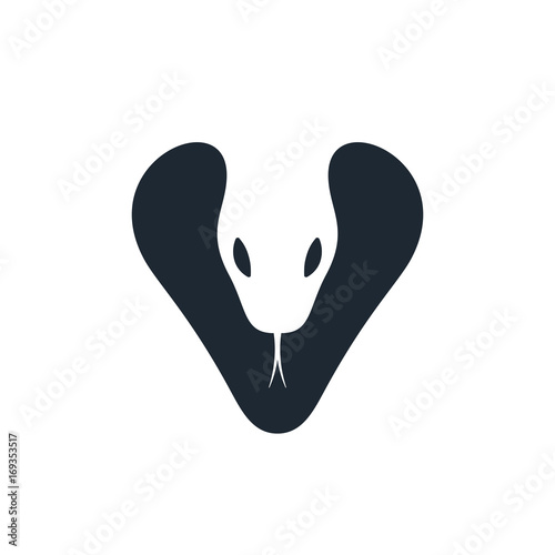 Cobra head, negative space, vector logo