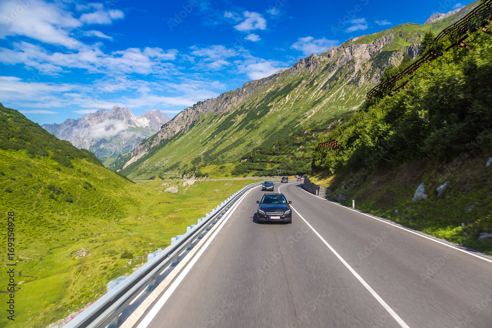 Fototapeta premium Asphalt road in Austria