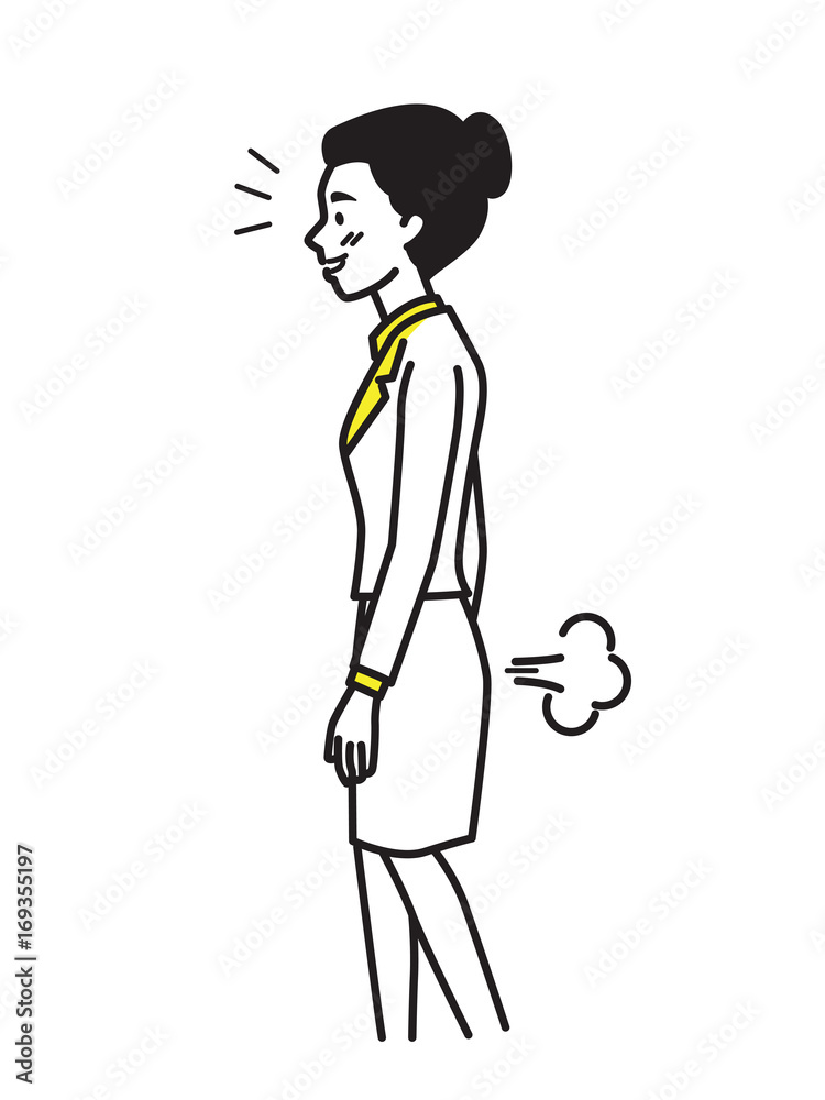 Business woman farting
