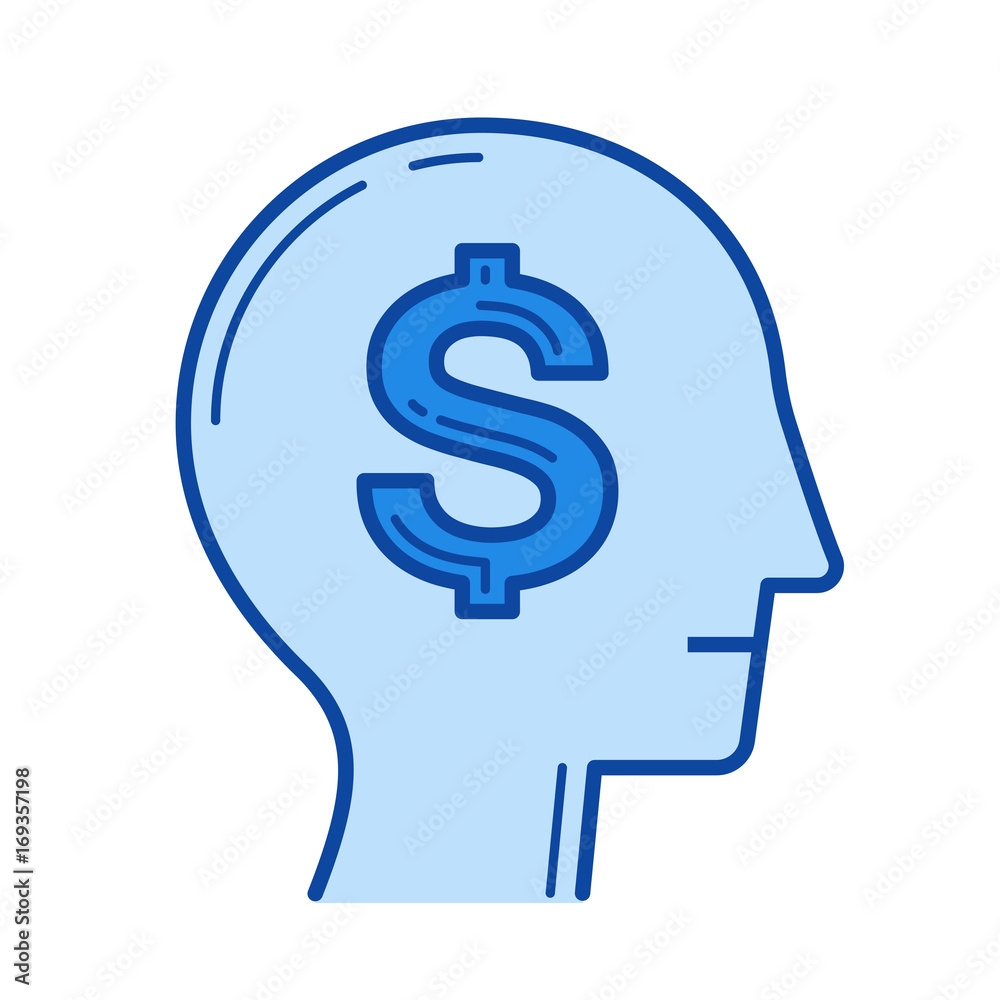 Employee cost vector line icon isolated on white background. Employee cost line icon for infographic, website or app. Blue icon designed on a grid system. Employee cost vector line icon isolated on white background. Employee cost line icon for infographic, website or app. Blue icon designed on a grid system.