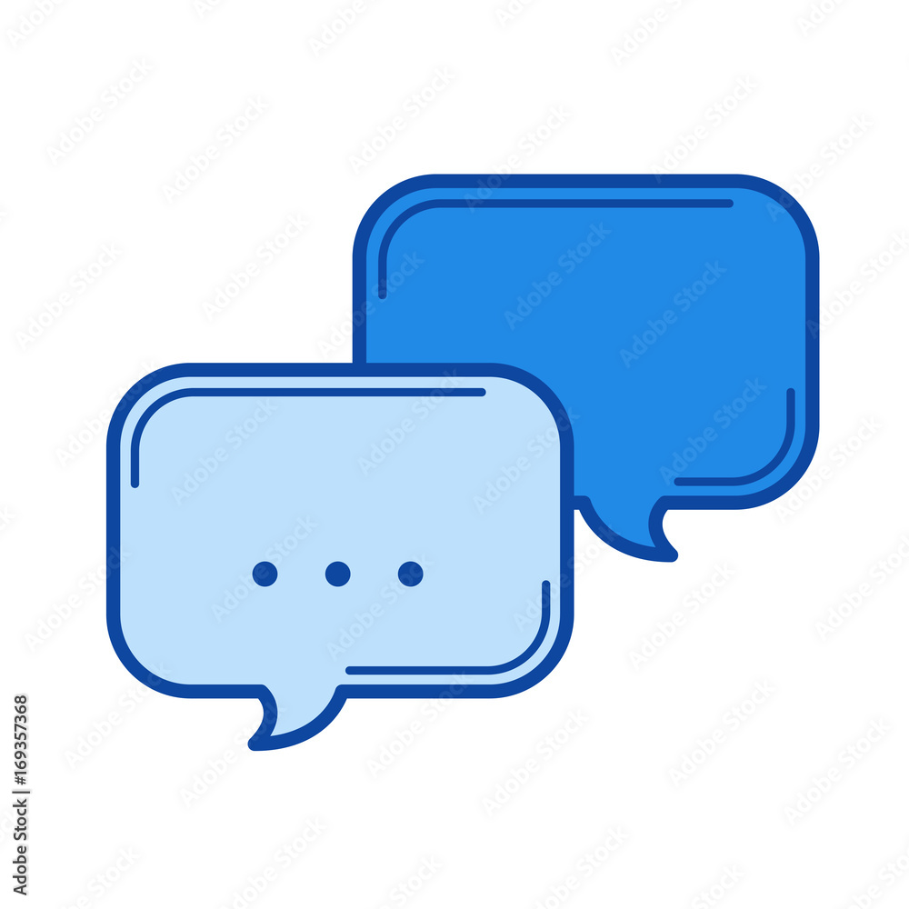 Chat bubbles vector line icon isolated on white background Chat bubbles vector line icon isolated on white background
