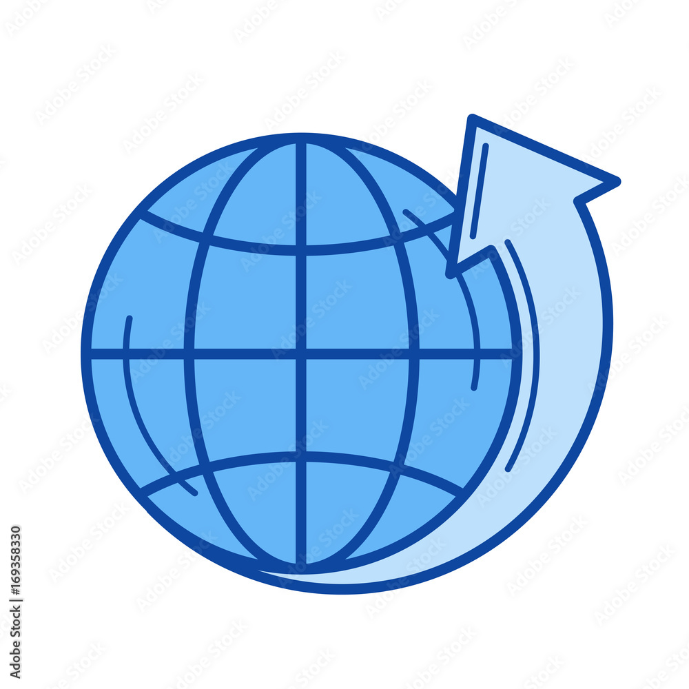 Environmental protection vector line icon isolated on white background. Environmental protection line icon for infographic, website or app. Blue icon designed on a grid system. Environmental protection vector line icon isolated on white background. Environmental protection line icon for infographic, website or app. Blue icon designed on a grid system.