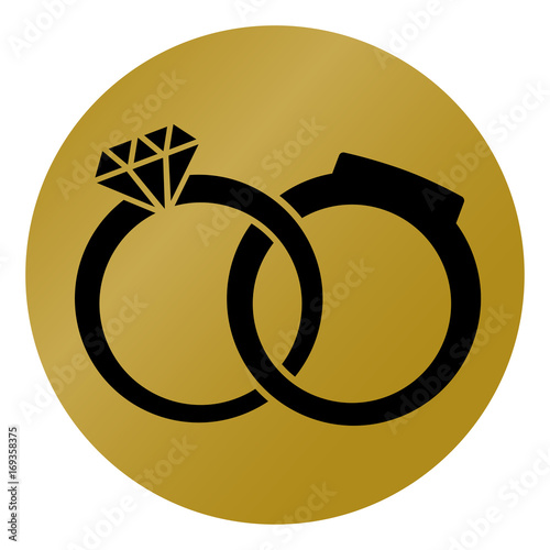 wedding rings gold icon