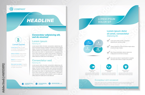 Vector Brochure Flyer design Layout template, size A4, Front page and back page, infographics. Easy to use and edit.