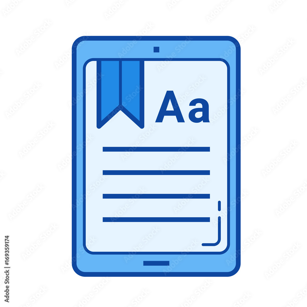 Ebook vector line icon isolated on white background Ebook vector line icon isolated on white background