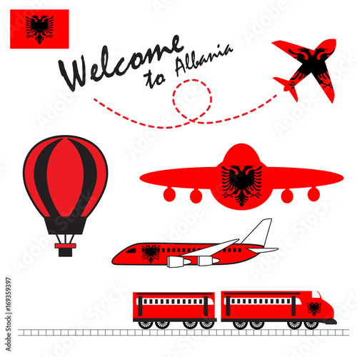 Welcome to Albania. Vector illustration.