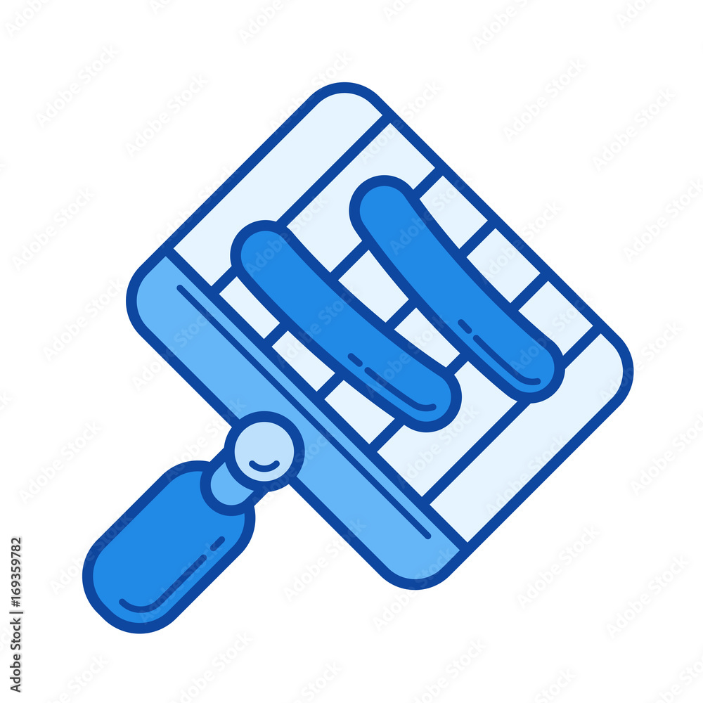 Backyard BBQ vector line icon isolated on white background. Backyard BBQ line icon for infographic, website or app. Blue icon designed on a grid system. Backyard BBQ vector line icon isolated on white background. Backyard BBQ line icon for infographic, website or app. Blue icon designed on a grid system.