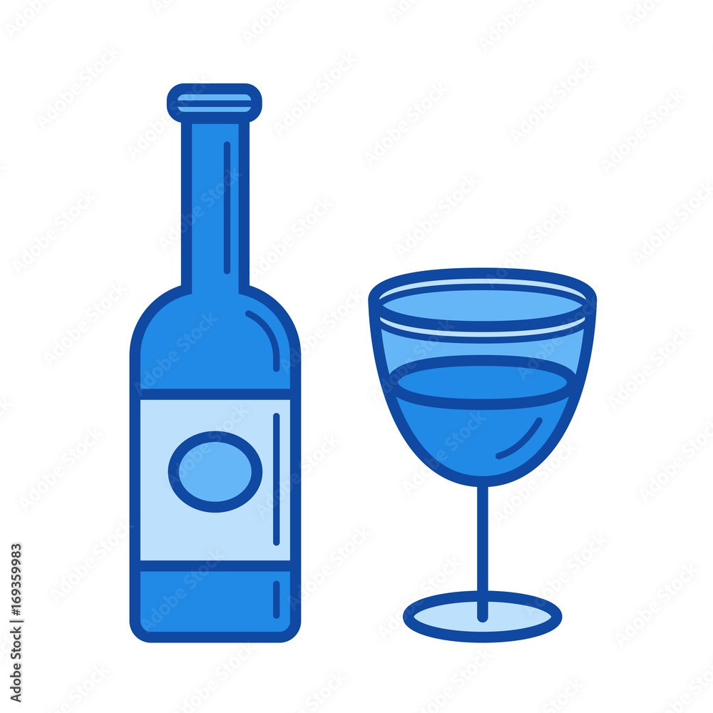 Wine vector line icon isolated on white background. Wine line icon for infographic, website or app. Blue icon designed on a grid system. Wine vector line icon isolated on white background. Wine line icon for infographic, website or app. Blue icon designed on a grid system.