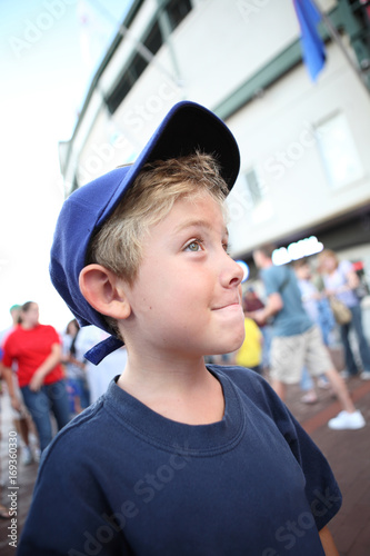 Photography Boy going to a baseball game