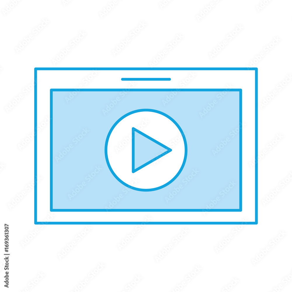 tablet with media player isolated icon vector illustration design tablet with media player isolated icon vector illustration design