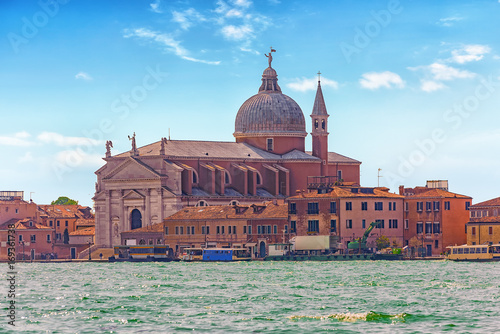 A view of the island of Giudecca, located opposite main island Venice. San Giorgio Maggiore (Chiesa di San Giorgio Maggiore).Italy.