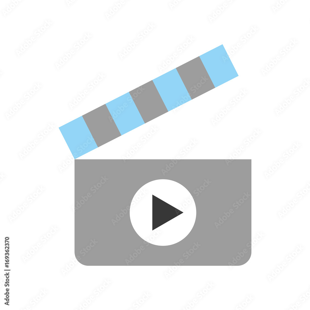 clapperboard with media player isolated icon vector illustration design