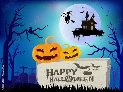 Happy halloween vector illustration.