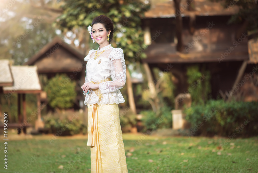 Beautiful Thai girl in Thai traditional costume Beautiful Thai girl in Thai traditional costume