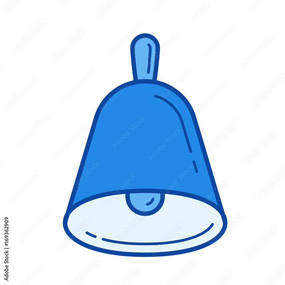 Bell vector line icon isolated on white background. Bell line icon for infographic, website or app. Blue icon designed on a grid system. Bell vector line icon isolated on white background. Bell line icon for infographic, website or app. Blue icon designed on a grid system.
