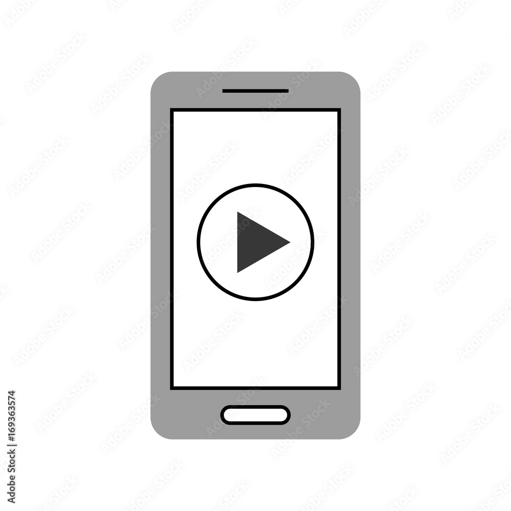 smartphone with media player isolated icon vector illustration design smartphone with media player isolated icon vector illustration design