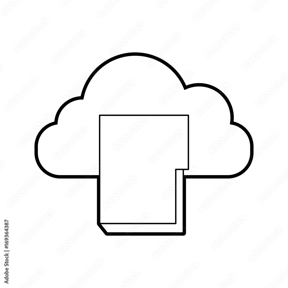 folder document with cloud computing vector illustration design folder document with cloud computing vector illustration design