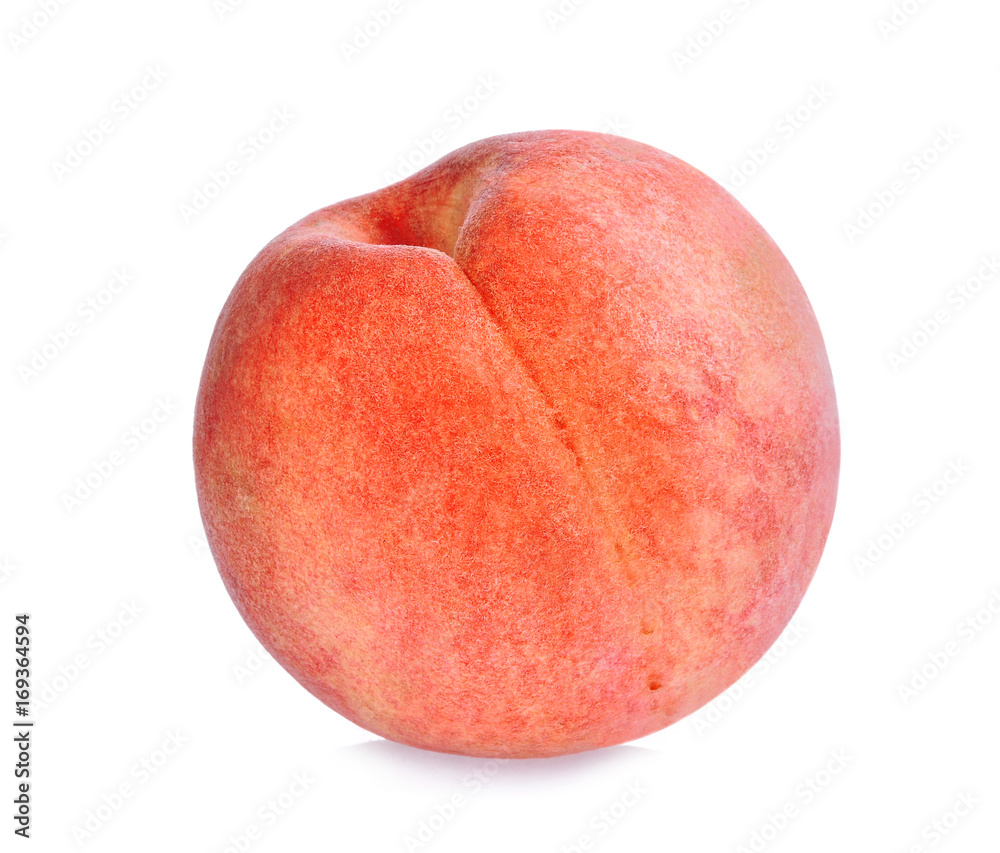 whole of peach isolated on the white background whole of peach isolated on the white background