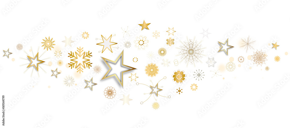 Stern Sterne Band Banner Gold Hintergrund Winter Weihnachten Schneeflocken  Stock Vector | Adobe Stock