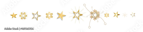Stern Sterne Band Banner Gold Hintergrund Winter Weihnachten Schneeflocken 