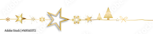 Schleife Band Banner Sterne Christbaum Tannenbaum Gold Hintergrund