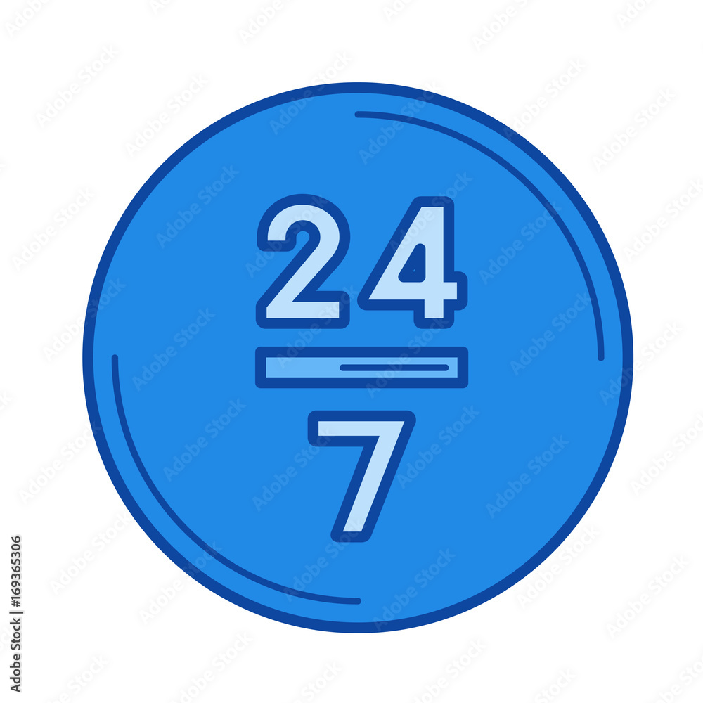 24 hours vector line icon isolated on white background 24 hours vector line icon isolated on white background