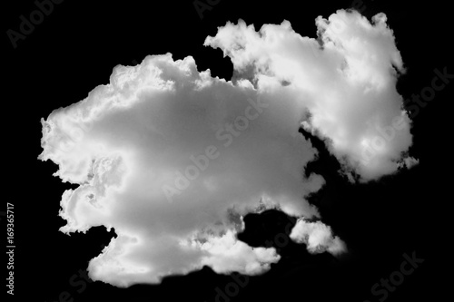 White clouds on black sky