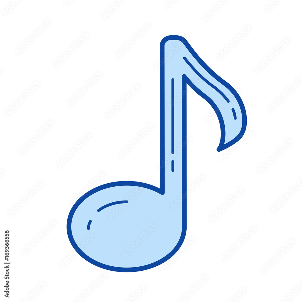 Music note vector line icon isolated on white background. Music note line  icon for infographic, website or app. Blue icon designed on a grid system.  Stock Vector | Adobe Stock