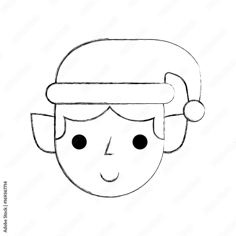 christmas elf avatar character vector illustration design